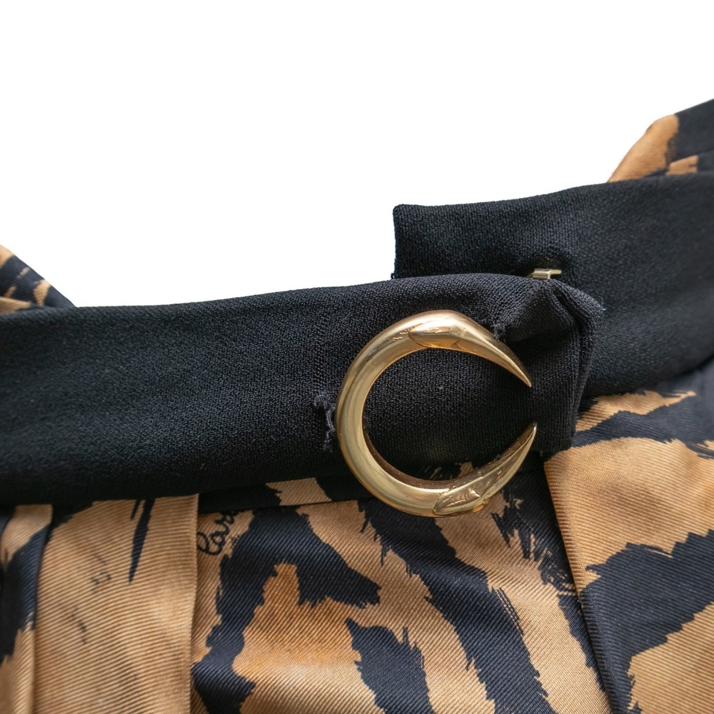 Vintage RARE Roberto Cavalli Tiger Print Silk Wrap Skirt w mini skirt - IT 40 - Picture 8 of 11